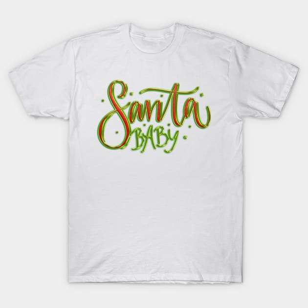 Santa Baby in Red & Green T-Shirt by machare